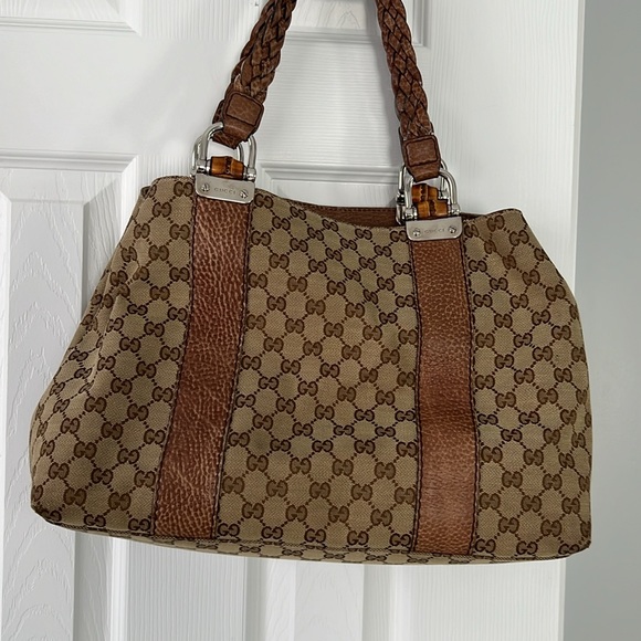 Gucci GG canvas medium bamboo bar tote - Picture 4 of 12